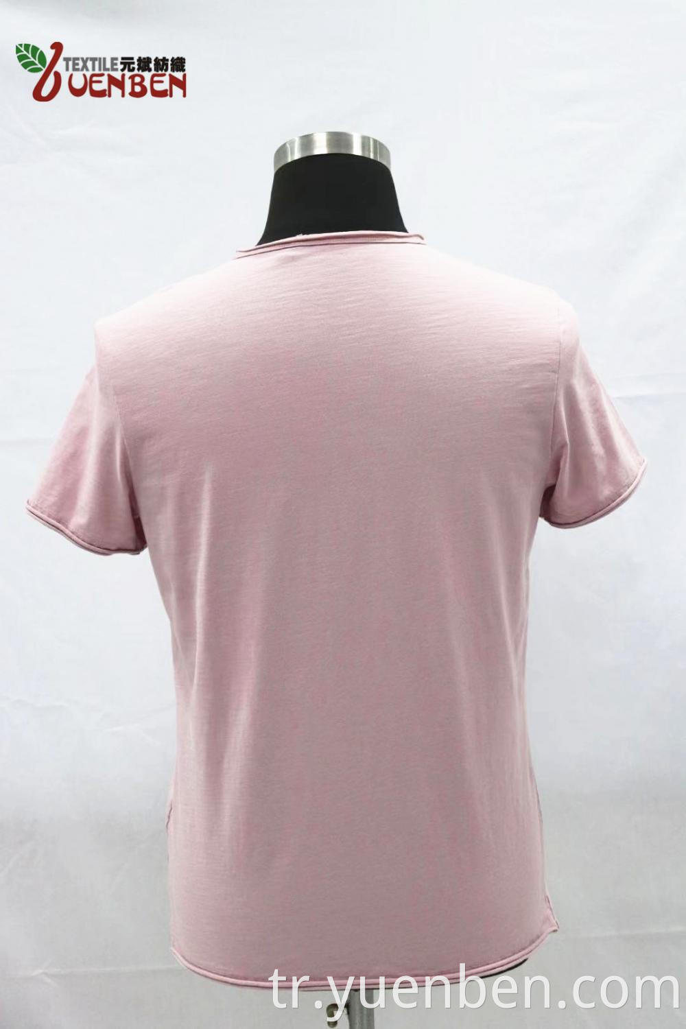 Solid Slub Jersey Round Neck With Pocket Shirt